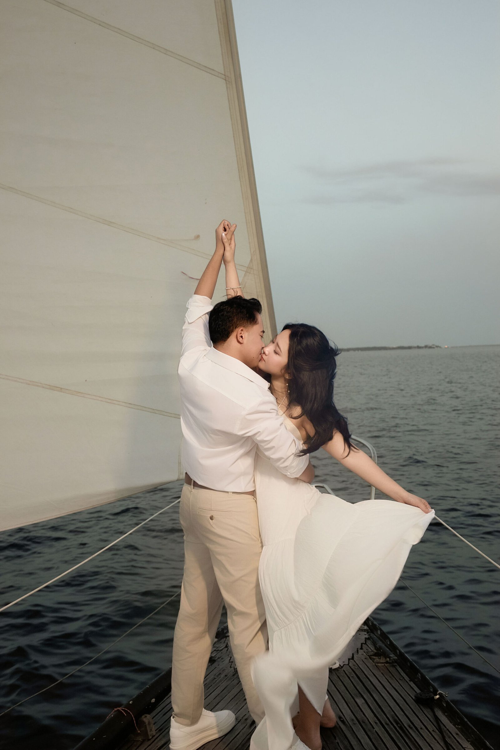Home sail boat engagement